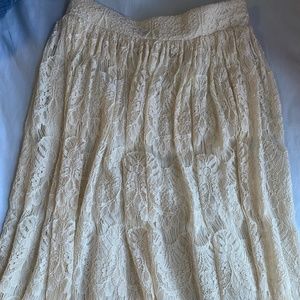 Knee length lace skirt